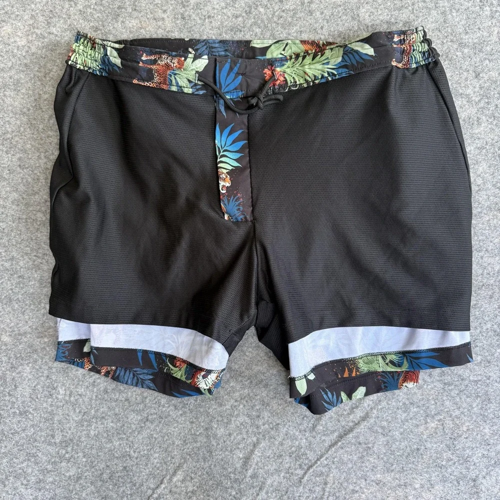 Good Man Brand Swim Trunks Shorts Mens Large Multicolor Jungle Tiger Lined